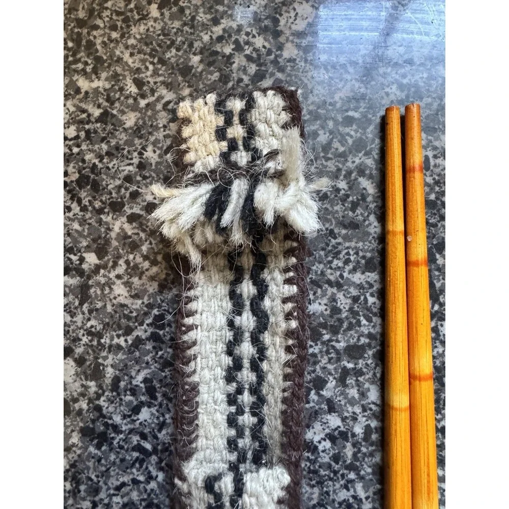 Vintage Handmade‎ Chopsticks With Crocheted Case